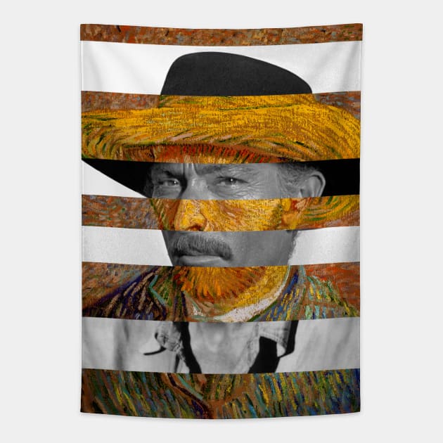 Self Portrait by Vincent Van Vogh and Lee Van Cleef Tapestry by luigi-tarini