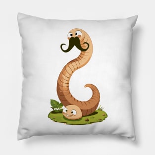 Mustache Worm Pillow