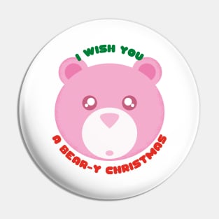 Christmas Teddy Bears I Wish You a Bear-y Christmas Cute Festive Gift for Teddy Bear Lovers Pin