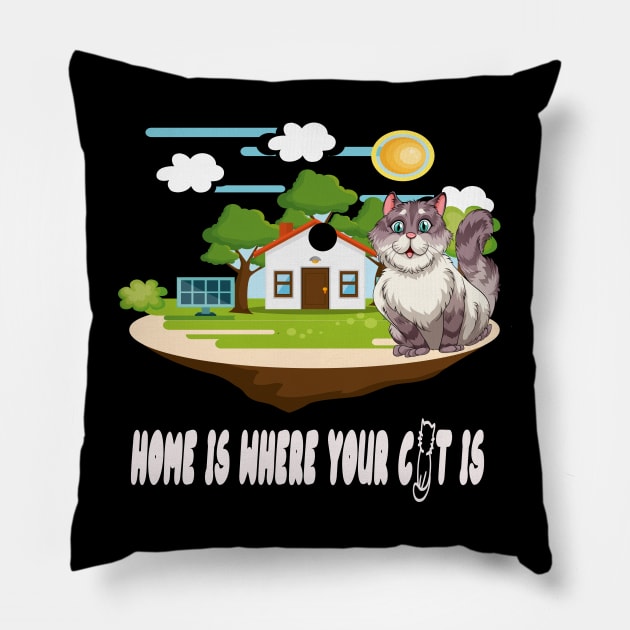 home is where your cat Pillow by sino shop