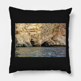 Rocky edges near Blue Grotto, Malta Pillow