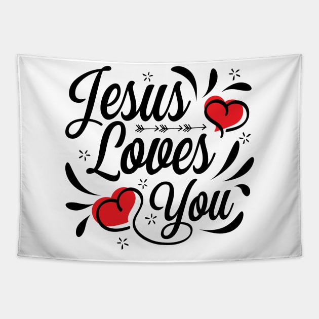 Jesus loves you Tapestry by Juka