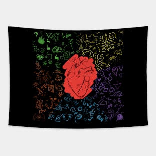 Colorful Heart Tapestry