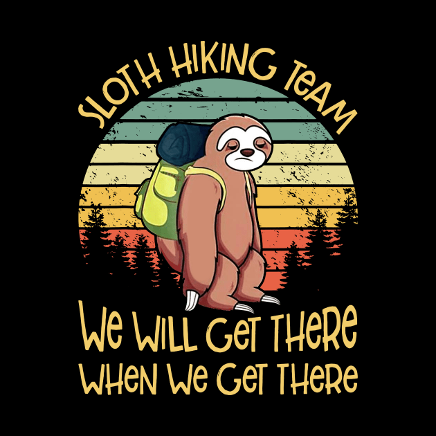 Sloth Hiking Team TShirt Vintage Sloth T Shirt Gift by woodsqhn1