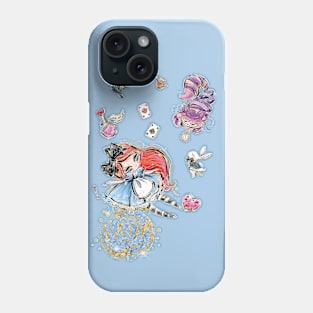 Cute Red head Alice falling in Wonderland Phone Case