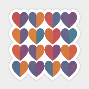 Shades of Love Blue Purple Orange Hearts Magnet