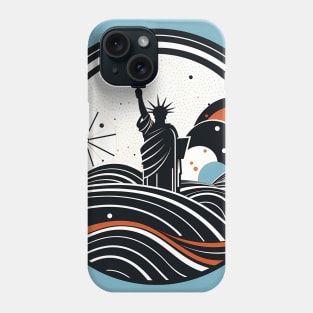 Statue of Liberty emblem Independence Day design for patriots Phone Case