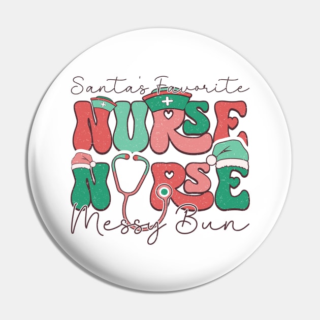 Santa's Favorite Nurse Messy bun Pin by MZeeDesigns