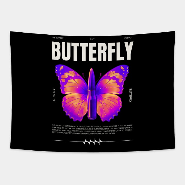 Butterfly Vintage BUllet Streetwear gift Tapestry by Estrella Design