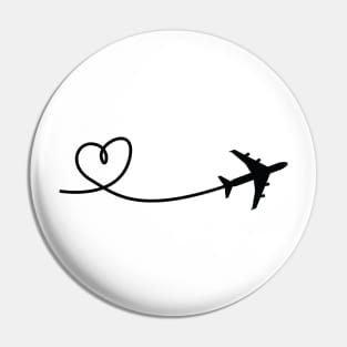 Minimalist Aviation Plane with Hearth Design Pin