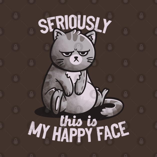 This Is My Happy Face Cute Funny Cat Gift by eduely