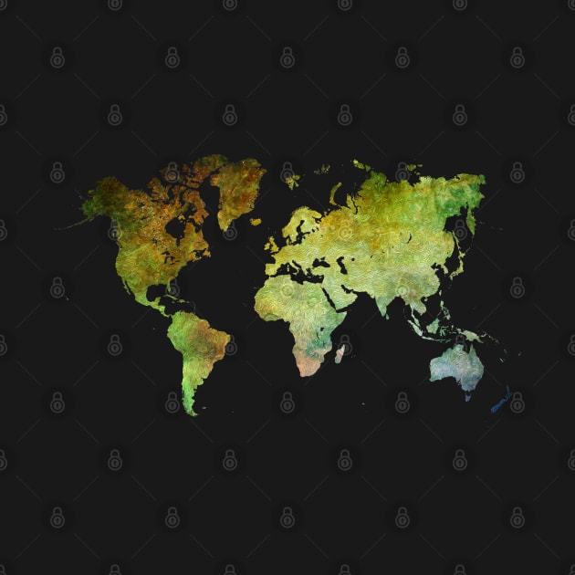 world map green by JBJart