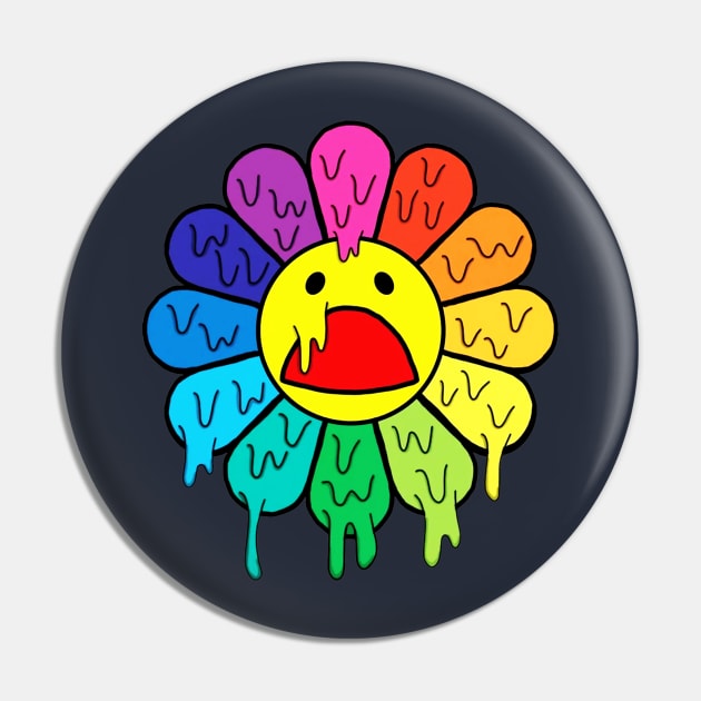 Takashi Murakami Flower Rainbow Pin by lacosink