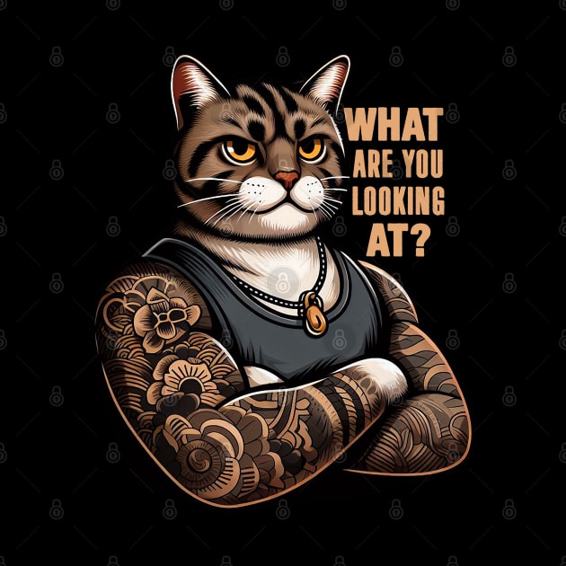 What Are You Looking At meme Tabby Cat by Plushism