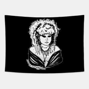 Dark and Gritty Poison Ivy Rorschach Portrait Tapestry