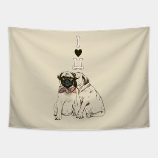 The Love of Pug Tapestry