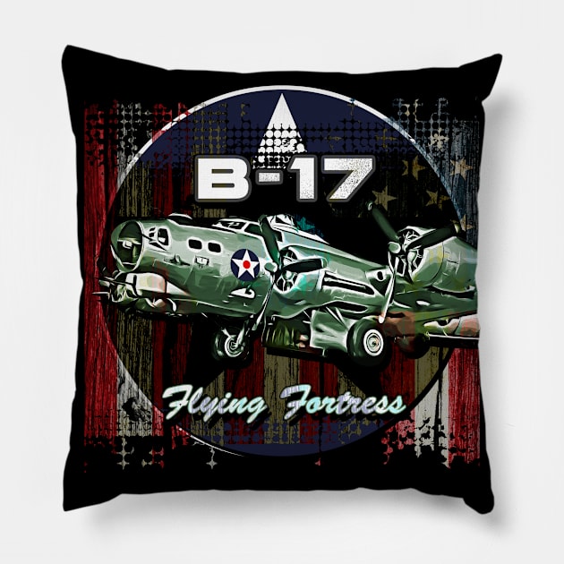 B 17 Flying Fortress Pillow by aeroloversclothing