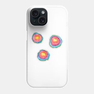 Rainbow geodes with gold Phone Case