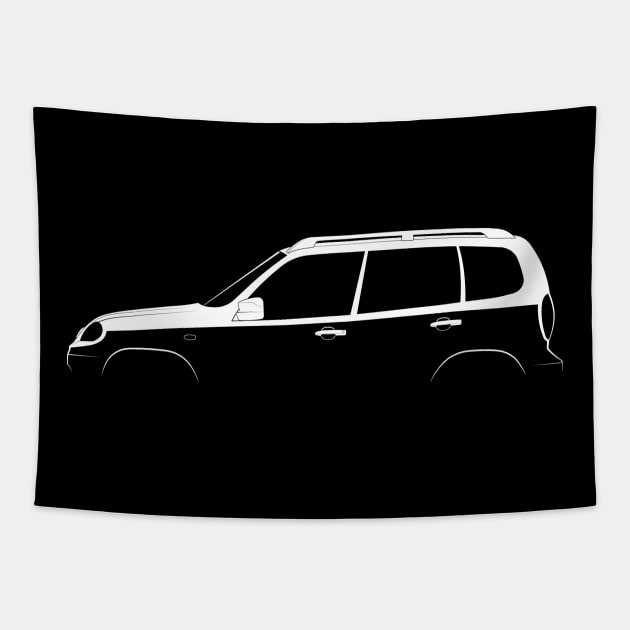 Lada Niva II Silhouette Tapestry by Car-Silhouettes