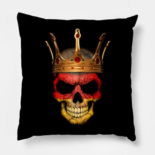 German Flag Skull with Crown Pillow