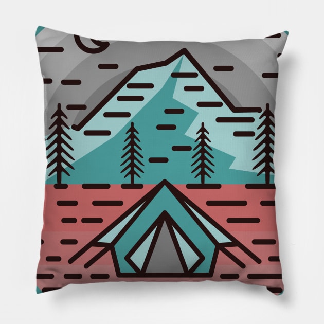 Mountain One Pillow by Polahcrea
