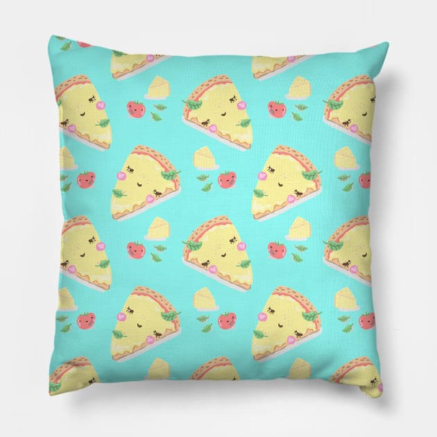 cute pizza pattern Pillow by Lamalou Design