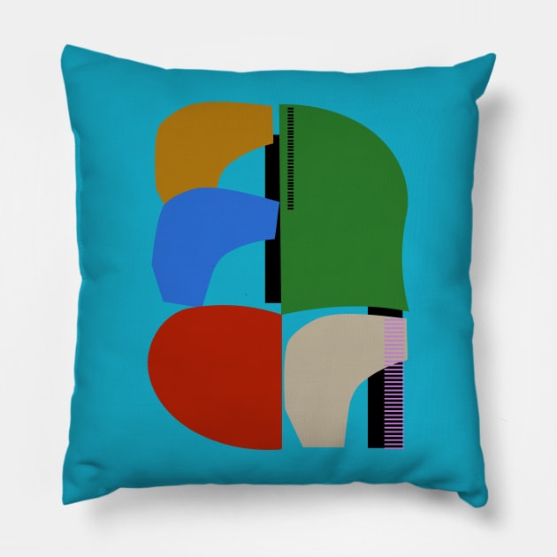 Color Geometric Collage Pillow by JuncaArtPrints