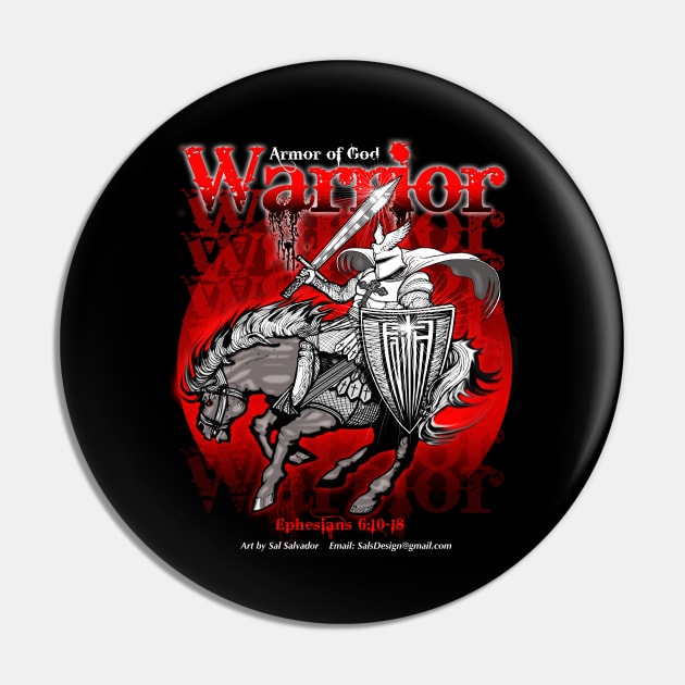 Warrior Series - Armor of God Warrior Pin by MyTeeGraphics