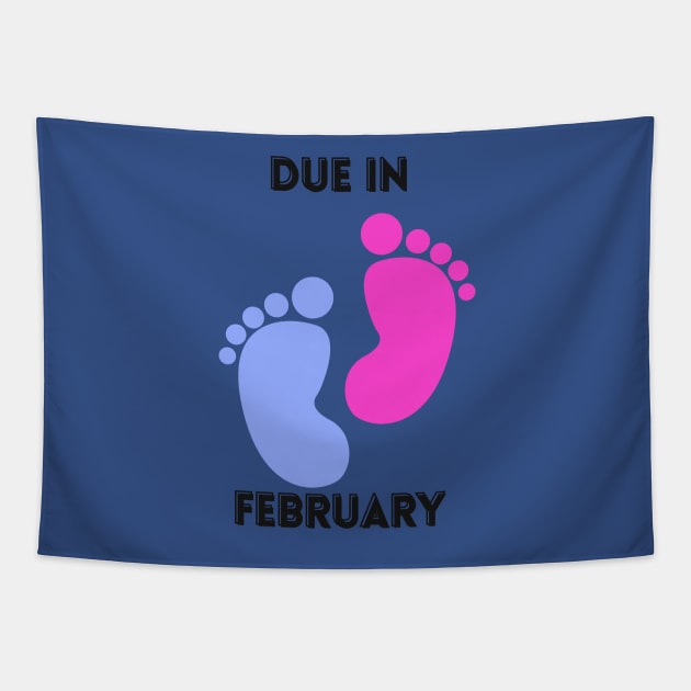 Due in February Footprint Design for Mom to Be Tapestry by mebcreations