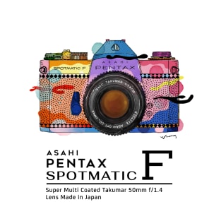 Colorful vintage camera Asahi Pentax Spotmatic F T-Shirt