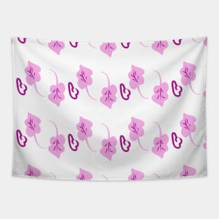 Background illustration white with pink flowers, floral decorative design pattern, ornament Tapestry