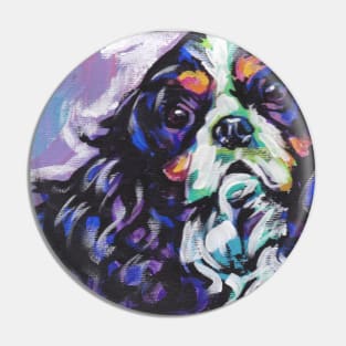 cavalier king charles spaniel Dog Bright colorful pop dog art Pin