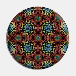 Minimalist Gradient Mandala Rainbow Pattern Pin