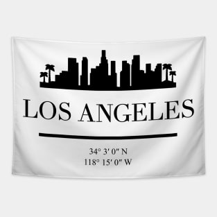 LOS ANGELES CALIFORNIA BLACK SILHOUETTE SKYLINE ART Tapestry