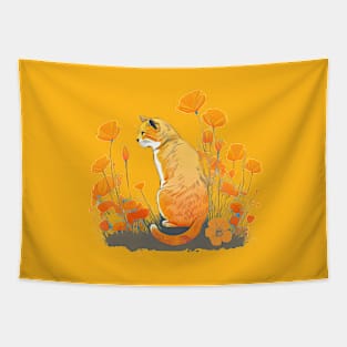 Cat Flower Tapestry