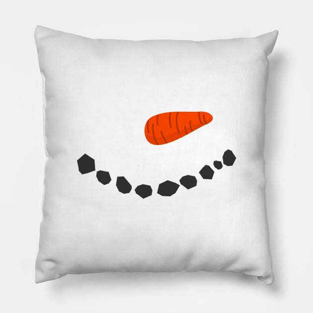 kawaii Snoman Face Pillow by BadrooGraphics Store