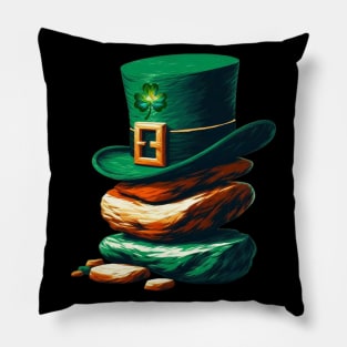 Shamrock And Rock Saint Patricks Day Pillow