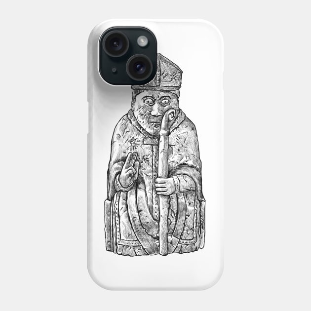 Sacred Moves: The Lewis Chessmen Bishop Design Phone Case by Holymayo Tee