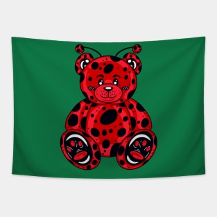 Ladybug Bear With Green Background Tapestry