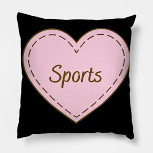 I Love Sports Simple Heart Design Pillow