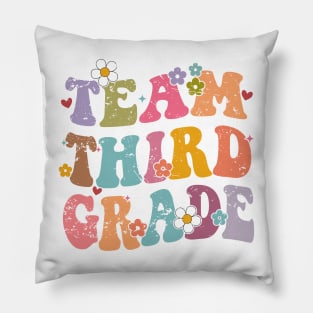 Team Third Grade Groovy Back to School Gifts Teacher Student Pillow