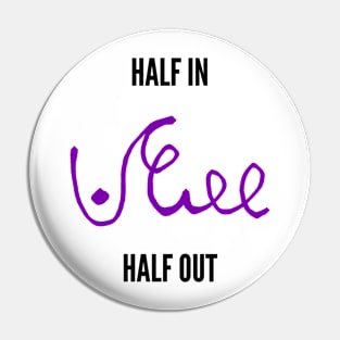 half in half out podcast shorthand black and purple Pin