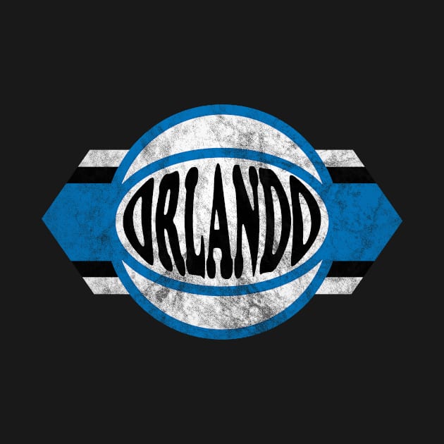 Orlando Basketball retro and distressed ball and stripe by MulletHappens