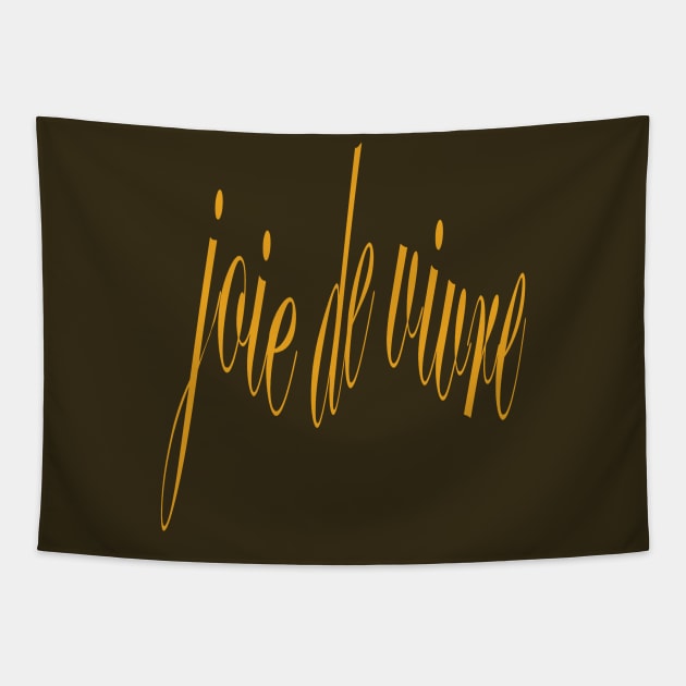 Joie de Vivre Joy Of Life French Typography Tapestry by taiche