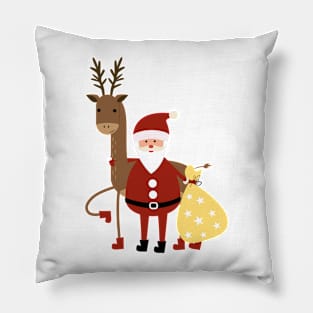 Santa Claus and reindeer Pillow