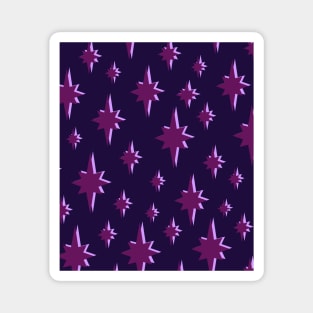 Purple Stars Night Sky, Christmas Magnet