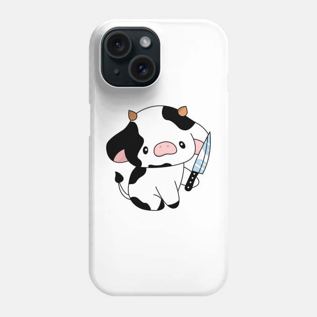 Cow with knife! Phone Case by Anime Meme's