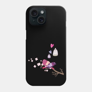 Love birds Cherry Blossom Phone Case