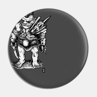 Fantasy Football Ogre B&W Pin