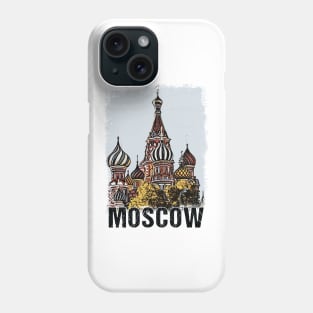 Moscow City Streets Vintage Travel Poster Series grunge edition 06 Phone Case